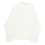 EBE Womens Blouse Cream Collared Long Sleeve L