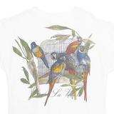 TRU Womens Printed Top White Animal Print L