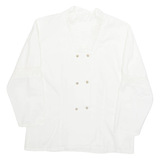 Womens Blouse White V-Neck Long Sleeve M