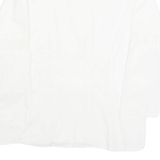 Womens Blouse White V-Neck Long Sleeve M