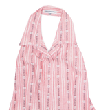 EDELWEISS TREND Womens Printed Top Pink Collared Sleeveless Crazy Pattern M