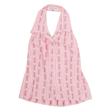 EDELWEISS TREND Womens Printed Top Pink Collared Sleeveless Crazy Pattern M