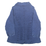 GIOCAM Womens Blouse Blue V-Neck Long Sleeve M