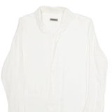 MARCO AZZALI Womens Blouse Cream Collared Long Sleeve L