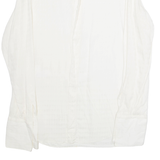 MARCO AZZALI Womens Blouse Cream Collared Long Sleeve L