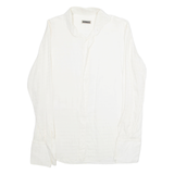 MARCO AZZALI Womens Blouse Cream Collared Long Sleeve L