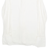 MARCO AZZALI Womens Blouse Cream Collared Long Sleeve L