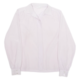 VALENTINE Womens Blouse Purple Collared Long Sleeve M