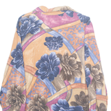 TREND ESSA Womens Printed Blouse Purple Collared Long Sleeve Floral L