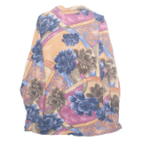 TREND ESSA Womens Printed Blouse Purple Collared Long Sleeve Floral L