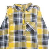 MULTIBLU Womens Printed Shirt Yellow Collared Long Sleeve Plaid M