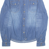 FOREVER 21 Womens Blouse Blue Collared Long Sleeve L