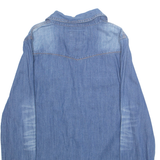 FOREVER 21 Womens Blouse Blue Collared Long Sleeve L