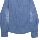 FOREVER 21 Womens Blouse Blue Collared Long Sleeve L