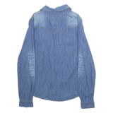 FOREVER 21 Womens Blouse Blue Collared Long Sleeve L