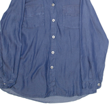 Womens Blouse Blue Collared Long Sleeve L