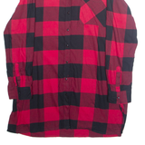 JEAN PASCALE Womens Printed Blouse Red Collared Long Sleeve Check L