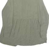 AMISU Womens Smock Shirt Green Collared Long Sleeve S