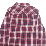 STRADIVARIUS Womens Printed Blouse Red Collared Long Sleeve Plaid M