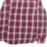 STRADIVARIUS Womens Printed Blouse Red Collared Long Sleeve Plaid M