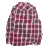 STRADIVARIUS Womens Printed Blouse Red Collared Long Sleeve Plaid M