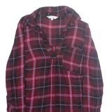 NUTMEG Womens Printed Blouse Red V-Neck Long Sleeve Plaid S