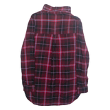 NUTMEG Womens Printed Blouse Red V-Neck Long Sleeve Plaid S