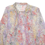 TEDDI Womens Printed Blouse Grey Collared Long Sleeve Crazy Pattern M