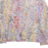 TEDDI Womens Printed Blouse Grey Collared Long Sleeve Crazy Pattern M