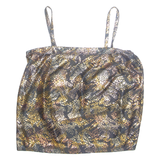 Womens Camisole Top Black Sleeveless Silk Crazy Pattern L