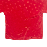 VICTORIA JONES Womens Printed Blouse Red V-Neck Crazy Pattern S