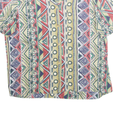 ALFRED DUNNER Womens Printed Shirt Green Collared Crazy Pattern M