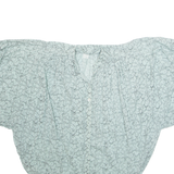 Womens Printed Top Blue Floral L