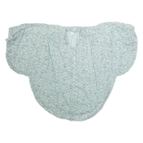 Womens Printed Top Blue Floral L