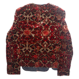 COLDWATER CREEK Womens Printed Blouse Red Long Sleeve Crazy Pattern L