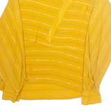 Womens Blouse Yellow Collared Long Sleeve Striped L