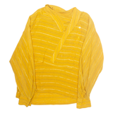 Womens Blouse Yellow Collared Long Sleeve Striped L