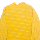 Womens Blouse Yellow Collared Long Sleeve Striped L