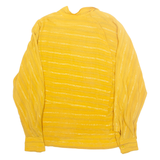 Womens Blouse Yellow Collared Long Sleeve Striped L