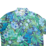ERENA Womens Printed Blouse Blue Collared Floral 2XL