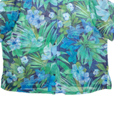 ERENA Womens Printed Blouse Blue Collared Floral 2XL