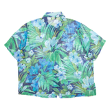 ERENA Womens Printed Blouse Blue Collared Floral 2XL