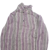 ANNA KRISTE Womens Printed Blouse Purple Long Sleeve Crazy Pattern M