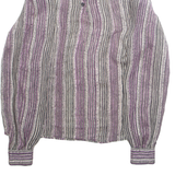 ANNA KRISTE Womens Printed Blouse Purple Long Sleeve Crazy Pattern M