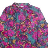 TOP NOTCH Womens Printed Blouse Purple 3/4 Sleeve Crazy Pattern L