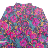 TOP NOTCH Womens Printed Blouse Purple 3/4 Sleeve Crazy Pattern L