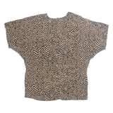 ELLEN TRACY Womens Printed Top Brown Silk Crazy Pattern S