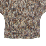 ELLEN TRACY Womens Printed Top Brown Silk Crazy Pattern S