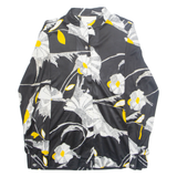 Womens Printed Blouse Black Long Sleeve Floral M