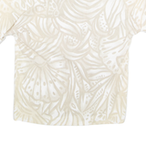 GIOVELLI Womens Printed Blouse Beige Collared Crazy Pattern M